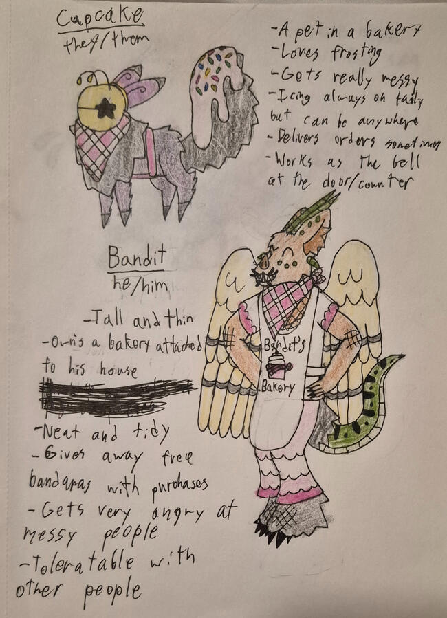 Cupcake and Bandit concept art